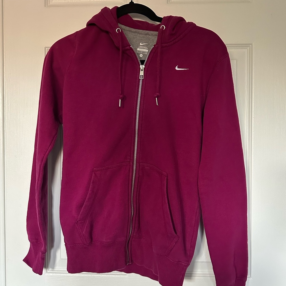 ⚡️2/$25⚡️ Nike Women’s Raspberry Fuschia Cotton Zip-Up Hoodie | Sz S